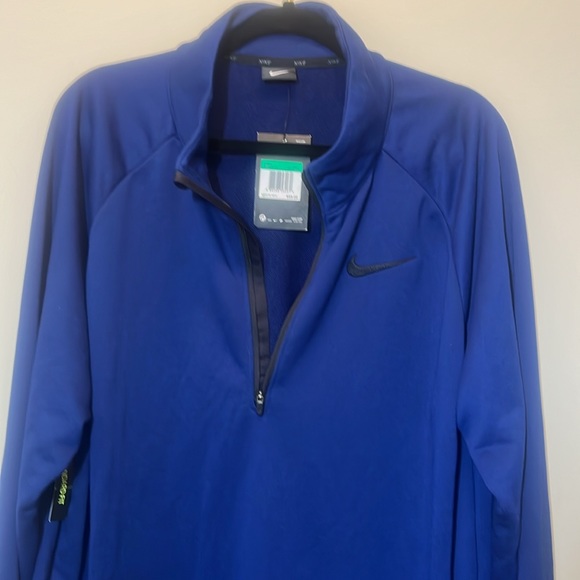 NWT Nike Blue Dri-Fit Half-Zip Pullover Standard Fit with Black Swoosh XL-Tall - Picture 4 of 10